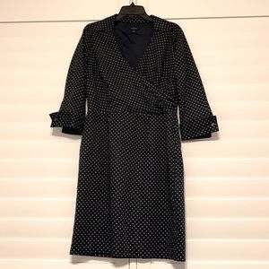 EUC Ann Taylor black/white polka dot dress